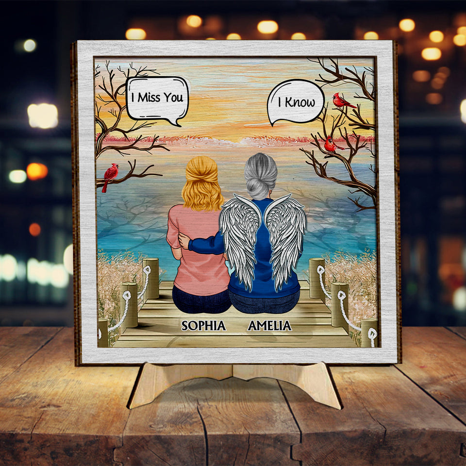 Je sais que tu me manques - Plaque commémorative personnalisée en bois double couche