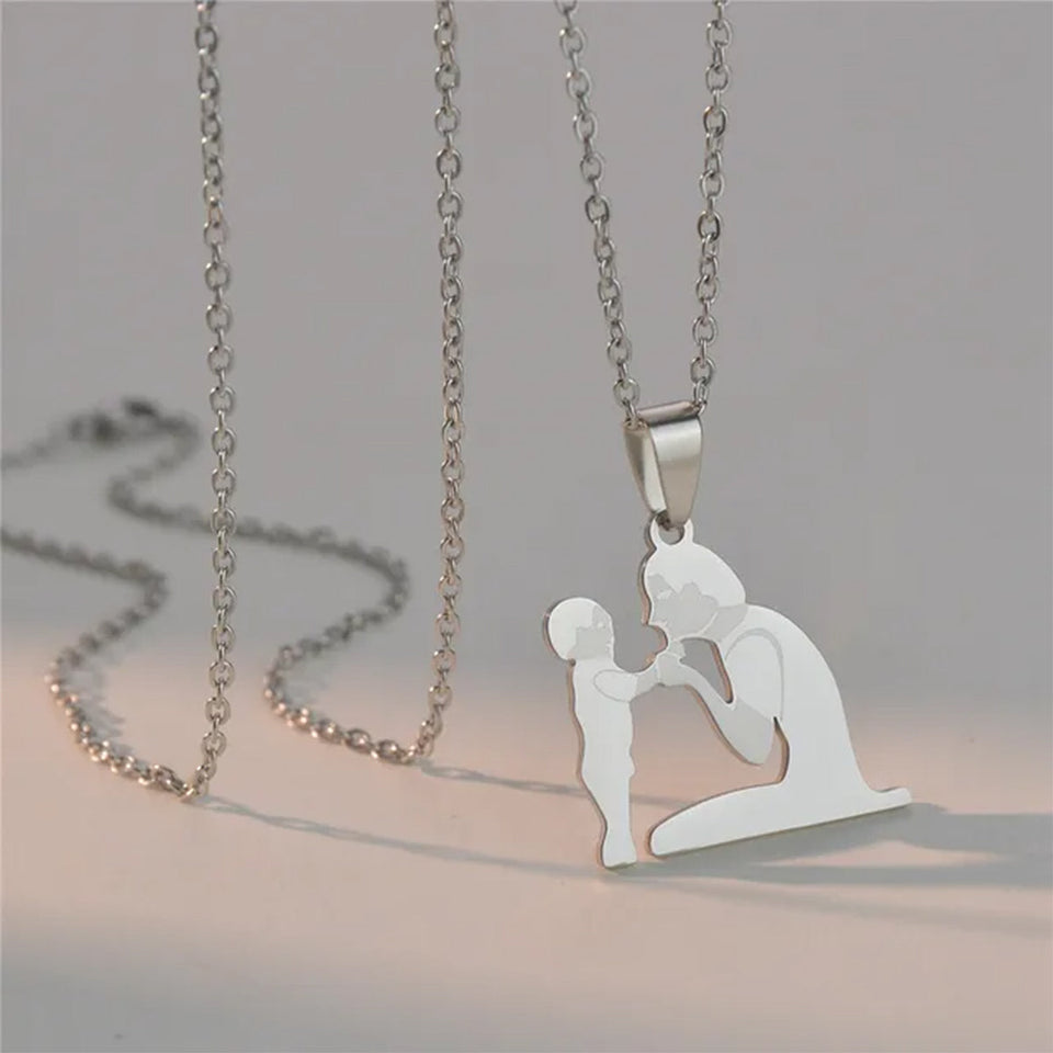 Mom With Children Custom Pendants Necklace - Mother Mom With Children Custom Pendants Necklace