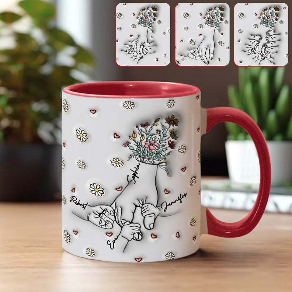 Holding Mom's Hand - Personalized Mother Accent Mug