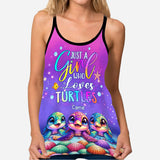 Just A Girl Who Loves Turtles - Personalized Turtle Cross Tank Top