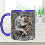 Wolf Couple - Personalized Wolf Accent Mug