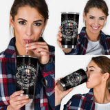 American Flag Skeleton - Personalized Skull Tumbler