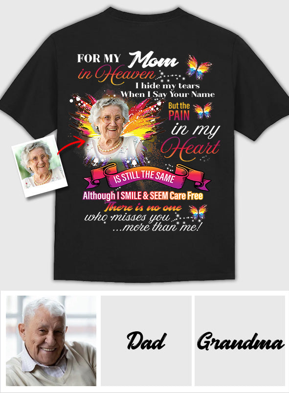 Pour mon âme, quel que soit mon titre au paradis, je cache mes larmes quand je prononce ton nom - T-shirt et sweat à capuche commémoratifs personnalisés