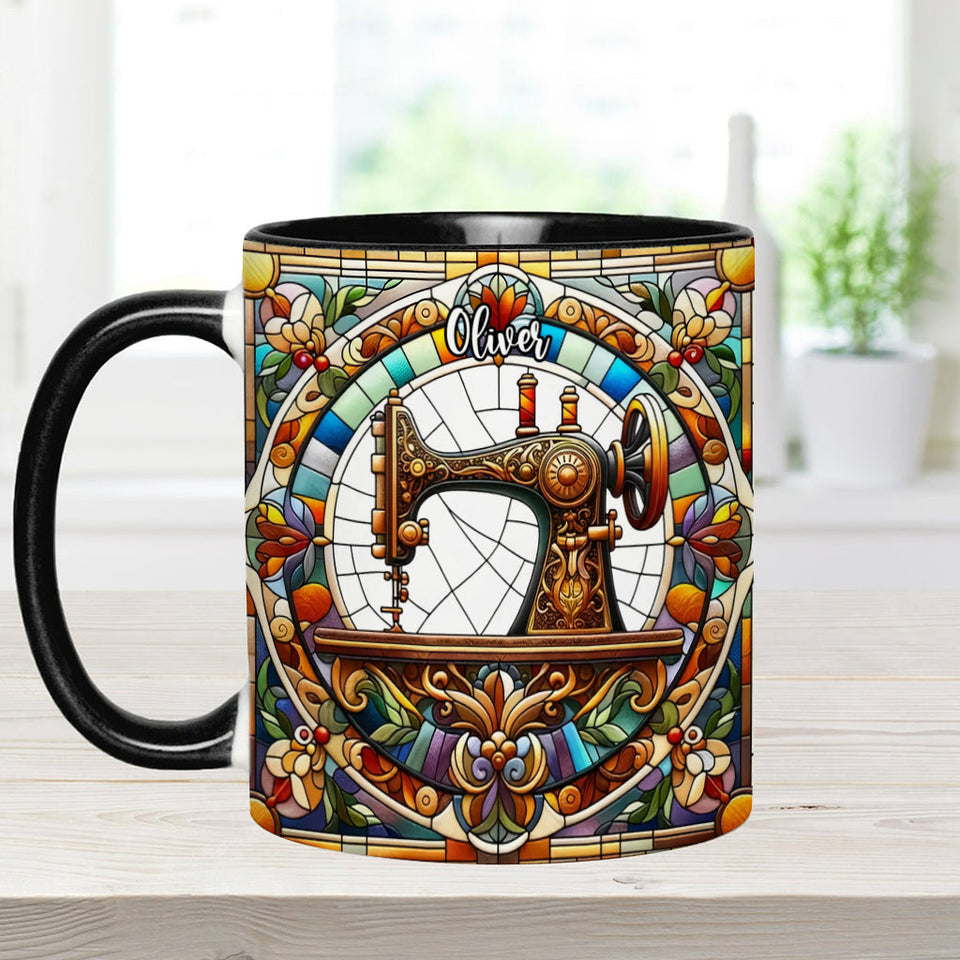 Colorful Sewing Machine - Personalized Sewing Accent Mug