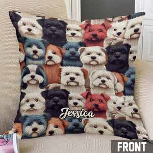 Dog Pattern - Personalized Dog Throw Pillow