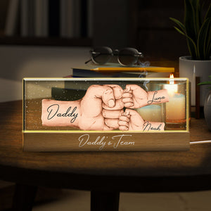 Daddy's Team Fist Bump - Personalized Father Custom LED Night Light