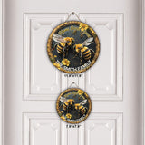 Home Sweet Home - Personalized Bee Round Wood Sign