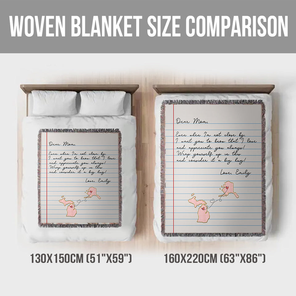 Dear Mom Letter - Personalized Mother Woven Blanket