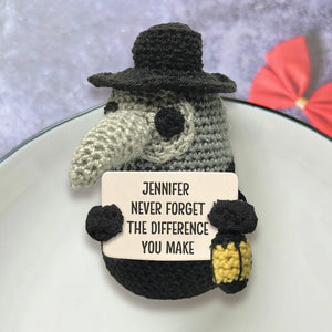 Plague Doctor - Personalized Nurse Hand Knitted Figurine