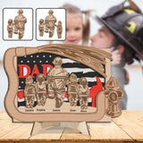 Daddy's Team - Personalized Father 2 Layered Wood Sign / Wood Plaque