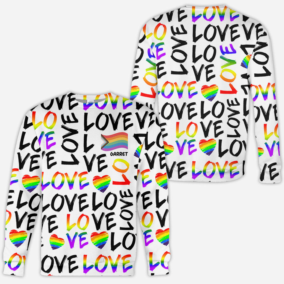 Love is Love - Personalized LGBT Support All Over Shirt