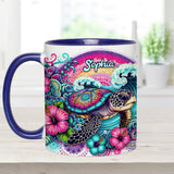 Peace Love Turtle - Personalized Turtle Accent Mug