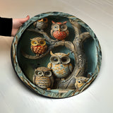 Vintage Owl - Personalized Owl Round Wood Sign