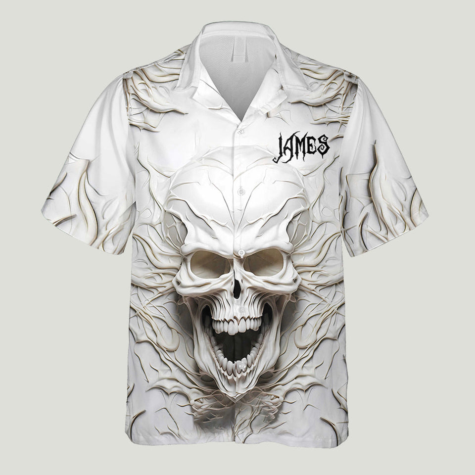Black Skull - Personalized Skull Hawaiian Shirt