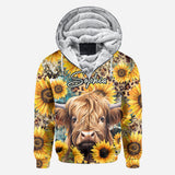 Highland Cow Among Sunflowers - Personalized All Over Shirt