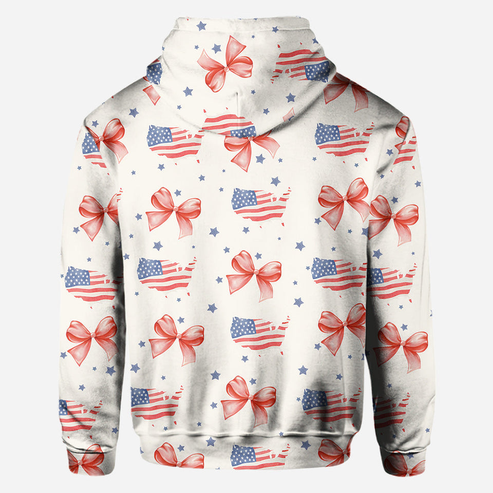 Coquette American Girl - Personalized Independence Day/ 4th of July All Over Shirt