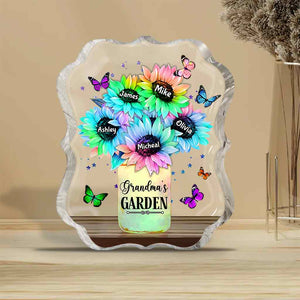 Sunflower Vase Custom Any Title And Name - Personalized Grandma Custom Shaped Acrylic Plaque