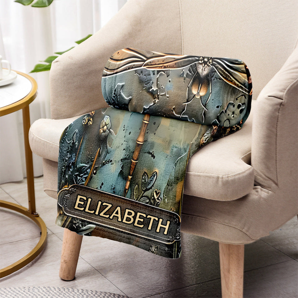 Stunning Dragonfly - Personalized Dragonfly Blanket