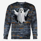 Funny Ghost Couple - Personalized Couple All Over Shirt