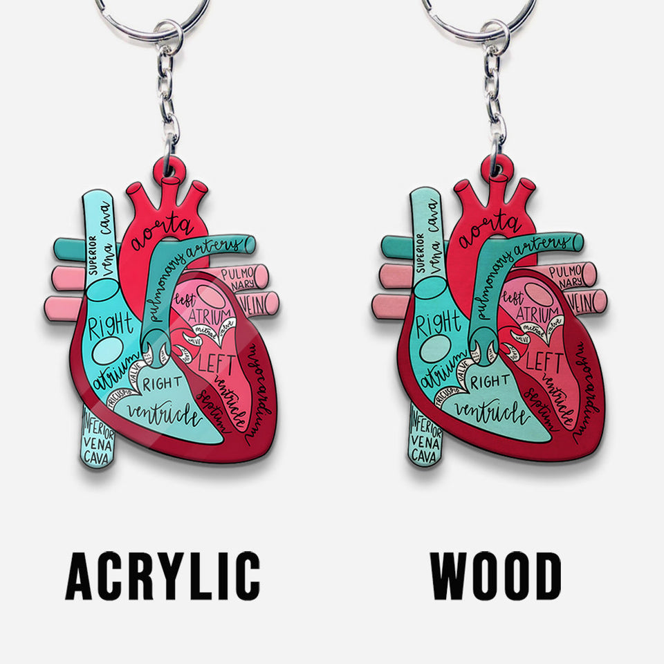 Nurse Life Heart Anatomy - Personalized Nurse Keychain