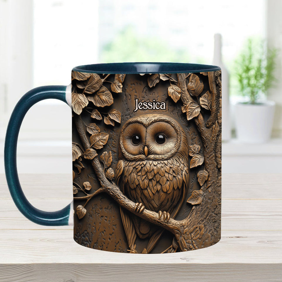 Stunning Owl - Personalized Owl Accent Mug