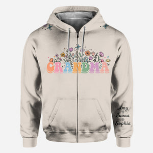 Flower With Any Title - Personalized Grandma All Over Shirt