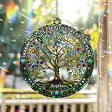 Imagine All The People Living Life In Peace - Personalized Hippie Window Hanging Suncatcher Ornament