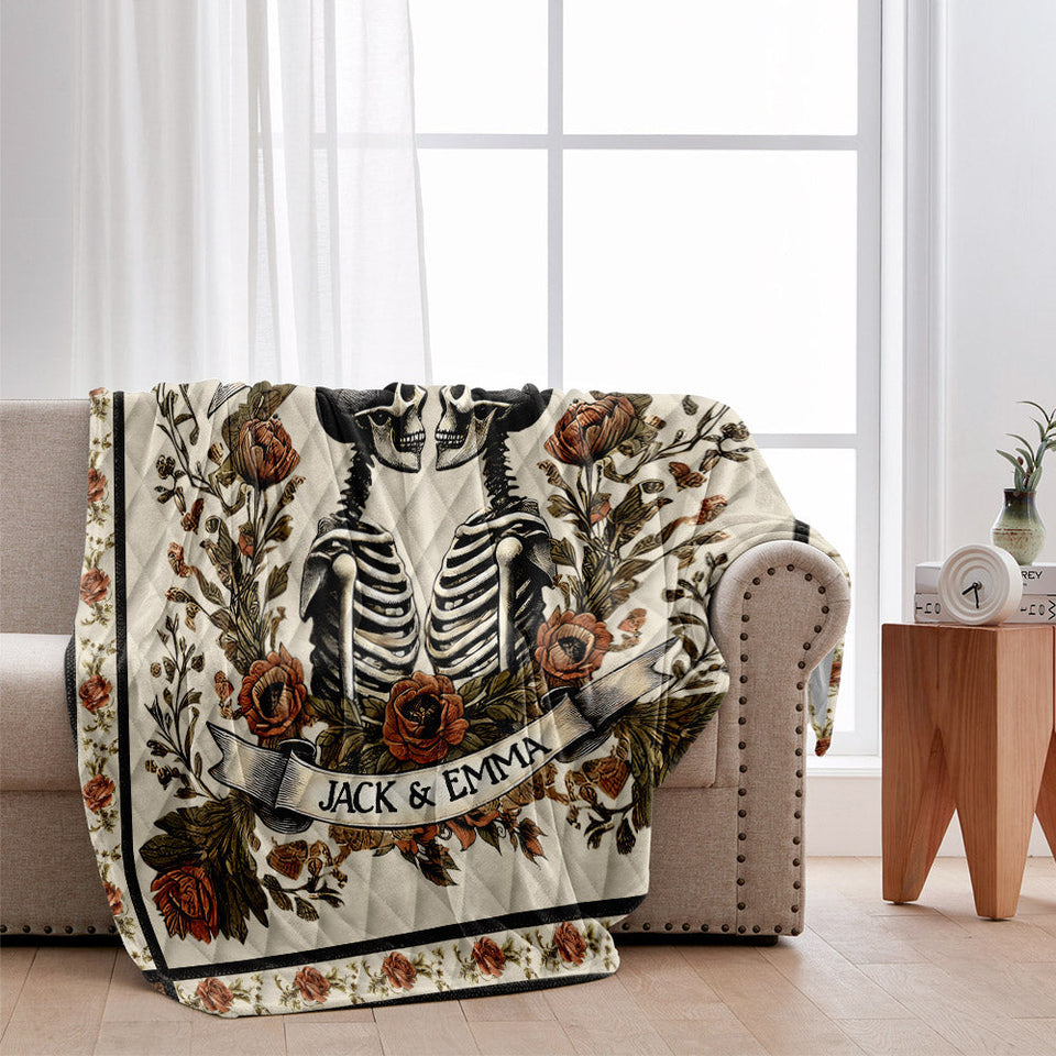 Till Death Do Us Part - Personalized Skull Blanket