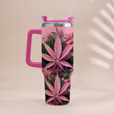 Pink Stoner Chick - Personalized Weed Tumbler With Handle