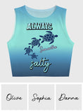 Always Salty - Personalized Turtle Crop Tank Top