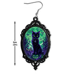 Mysterious Black Cat - Personalized Black Cat Earrings