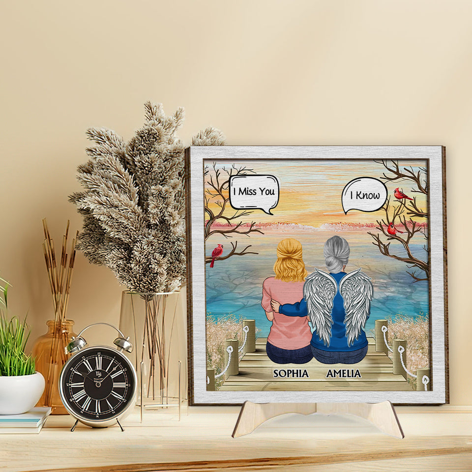 Je sais que tu me manques - Plaque commémorative personnalisée en bois double couche