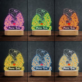 Mama Bear Sunflower - Personalized Mother Shaped Plaque Light Base