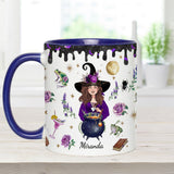 This Witch Need Coffee Before Any Hocus Pocus - Personalized Witch Accent Mug
