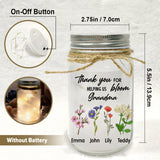 Thank You For Helping Us Bloom - Personalized Grandma Mason Jar Light