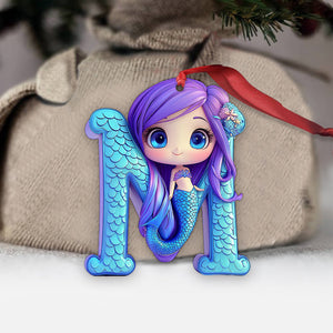 Beautiful Mermaid Letter Ornament - Personalized Kid Ornament
