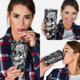 Shinny Grey Skull - Personalized Skull Tumbler