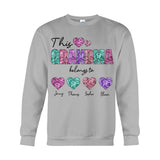 This Mom/ Grandma Belongs To The Hearts - Personalized Mother T-shirt And Hoodie