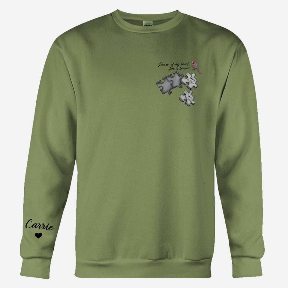 Memorial Butterfly Dragonfly Heaven Feather - Personalized Memorial Embroidered Sweater
