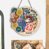 Grandma's Garden - Personalized Grandma Custom Shaped Wood Sign