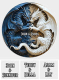 Love Dragons - Personalized Dragon Round Wood Sign