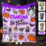 Grandma Of Little Monsters Any Title - Personalized Grandma Blanket