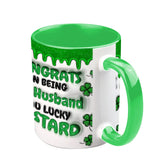 Congrats On Being My Husband - Personalized Husband And Wife Accent Mug