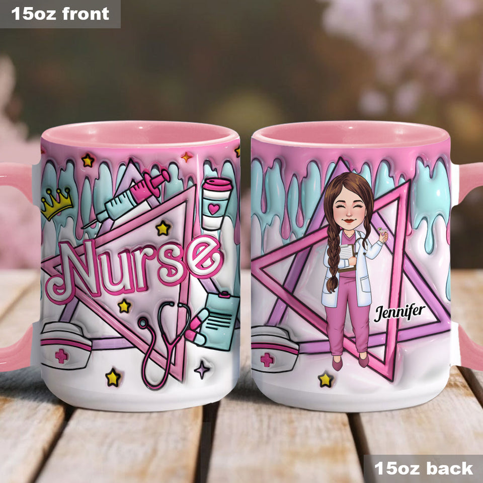 Proud Nurse - Personalized Nurse Accent Mug