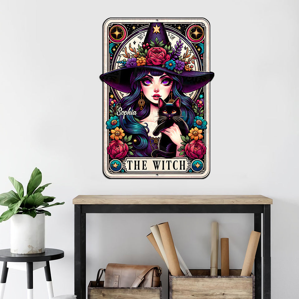 The Cat Lady - Personalized Witch Cut Metal Sign