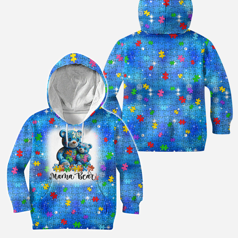Sweat à capuche et legging « Maman Ours » pour la sensibilisation à l'autisme