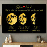 The Moon Look Like This - Personalized Couple Canvas And Poster
