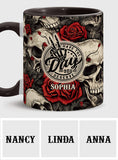 Have The Day You Deserve Skull Rose - Personalized Skull Accent Mug
