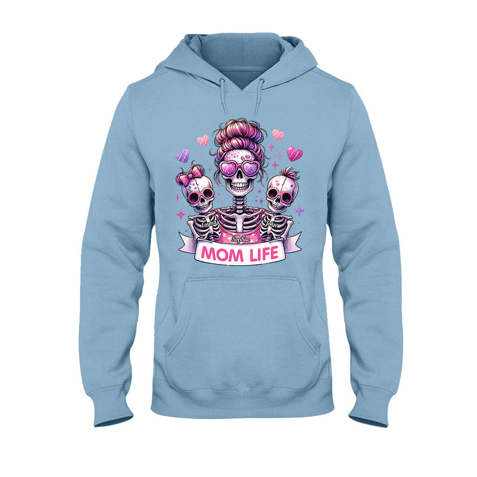Mom Life - Personalized Skull T-shirt And Hoodie
