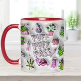 Puff Puff Pass Inflated 3D - Personalized Weed Accent Mug